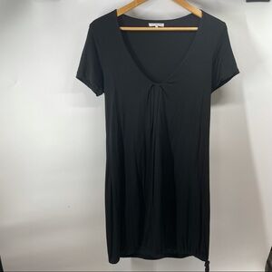 Standard James Perse | Black Short Sleeve Scoop Neck Cinch Bottom Dress Size 1